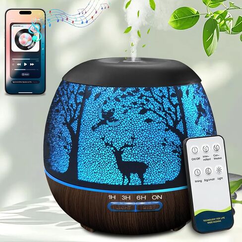 Essential Oil Diffuser for Bedroom 400ml,Diffusers for Home with R/C,Cool Mist Humidifier Large Room,Ultrasonic Scent Diffuser Waterless Auto Off,7 Colors Light & 3 Mist Modes for Desk Butterfly in Saudi Arabia