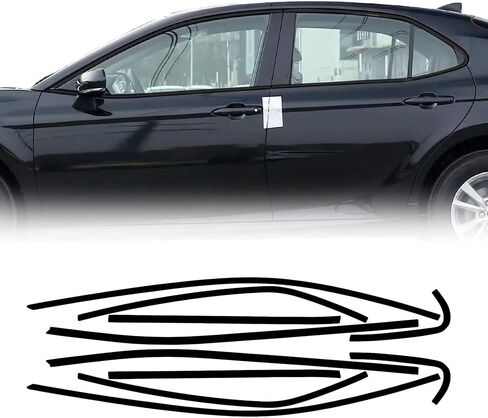 Side Window Trim Chrome Delete Blackout Overlay Kit Pre-Cut Vinyl Compatible for Toyota Camry 2018-2023 in Saudi Arabia