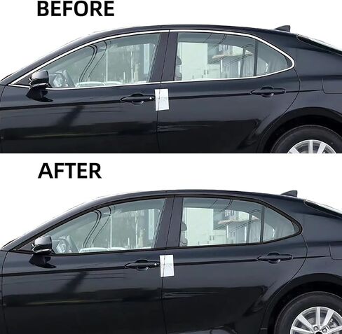 Side Window Trim Chrome Delete Blackout Overlay Kit Pre-Cut Vinyl Compatible for Toyota Camry 2018-2023 in Saudi Arabia