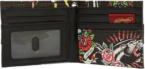 أزرار هرمية تحمل شعار ED HARDY مطبوع عليها تنين وجمجمة مع محفظة ثنائية الطي بحزام على شكل سلسلة راكبي الدراجات النارية in Kuwait