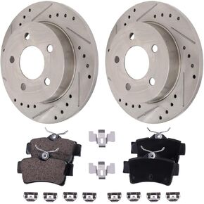 مجموعة دوارات ومنصات قرص الفرامل الخلفية البديلة تناسب Ford Mustang V6 (3.8L3.9L) 2003-2004 - مجموعة عجلتين خلفيتين in Kuwait