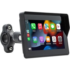 نظام ملاحة GPS Carplay مقاس 5 بوصة للدراجات النارية مع Carplay/Android Auto، مقاومة للماء IP67، شاشة لمس عالية الدقة، سهلة التركيب، تدعم بلوتوث مزدوج، ملاحة، تحكم صوتي in Kuwait