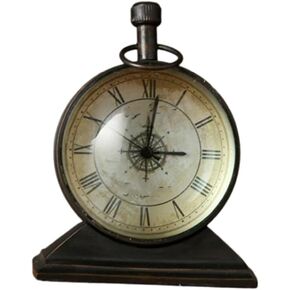 Nostalgia Do Old Retro Big Alarm Clock Metal Copper Spherical Double-Sided Convex Glass Ornaments in Saudi Arabia