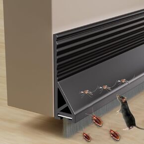 قطعتان من سدادة الباب للجزء السفلي مع فرشاة، ممسحة باب ذاتية اللصق للأبواب الخارجية/الداخلية، شريط إغلاق سفلي للحماية من الحشرات والغبار، 2 بوصة عرض × 39 بوصة طول، أبيض in Kuwait