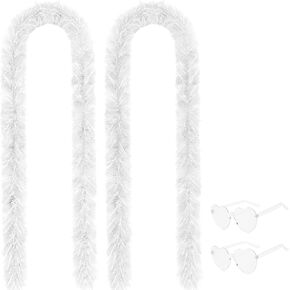 قطعتان من نظارة شمسية من الريش الاصطناعي المنفوش مع نظارات شمسية بدون إطار على شكل قلب لأعياد الميلاد والحفلات التنكرية والهالوين والكريسماس in Kuwait