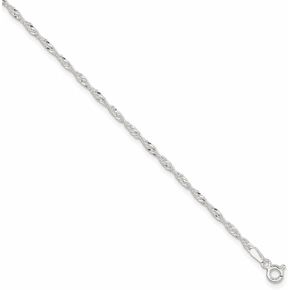 Sterling Silver Singapore Chain Anklet in Saudi Arabia