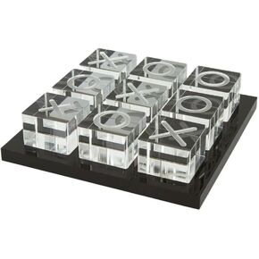 Modern Tic Tac Toe for Home Decoration Acrylic XO with Black Base Decorative Tic Tac Toe Table Top Decoration Coffee Table Decor X/O Board (Clear XO, Black Base) in Saudi Arabia