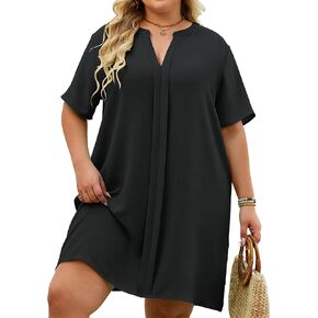 بدلة سباحة نسائية بمقاس كبير ورقبة على شكل حرف V وأكمام قصيرة صيفية للشاطئ، بدلة استحمام تغطي XL-5X in Kuwait