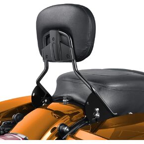 مسند ظهر للركاب PBYMT، مسند ظهر خلفي قابل للفصل، شريط سيسي سريع الفك مناسب لدراجات Harley Davidson Touring Street Glide Road Glide Road King Electra Glide 2009-2024، أسود بالكامل (أسود) in Kuwait