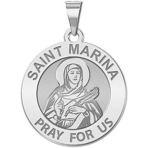 PicturesOnGold.com Saint Marina Religious Medal - 3/4 Inch Size of a Nickel in Sterling Silver in Saudi Arabia
