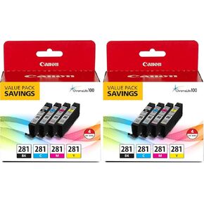 Canon CLI-281 XL BKCMY Four Color Value Pack Compatible to TR8520, TR7520, TS9120 Series,TS8120 Series, TS6120 Series, TS9521C, TS9520, TS8220 Series, TS6220 Series in Kuwait