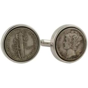 David Donahue Men's Sterling Silver Mercury Dime Cufflinks (CL073202) in Saudi Arabia