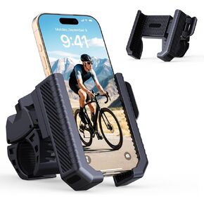حامل هاتف للدراجة النارية من Vitog مع جراب مقاوم للماء، مشبك قابل للدوران 360 درجة، لا يوجد حجب للكاميرا، حماية ضد المطر، حامل هاتف الدراجة مع قبضة ثابتة، مناسب عالمي للدراجات النارية/السكوتر/ATV in Kuwait