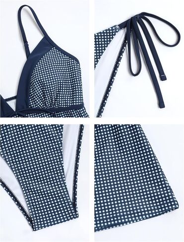 ZAFUL المرأتين قطعة Tankini مجموعة منخفضة الخصر التعادل الجانب Tankini ملابس السباحة لطيف الخامس الرقبة متواضعة ملابس السباحة لطيف الصيف ثوب السباحة in Kuwait