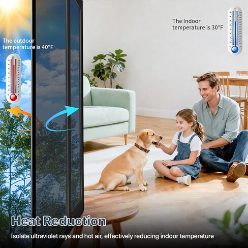 فيلم نافذة للخصوصية من Bloss One Way، لون نافذة عاكس للضوء للمنزل، فيلم الخصوصية أثناء النهار، شاهد خارجًا، أغطية النوافذ المضادة للأشعة فوق البنفسجية مع 3 أدوات (أسود فضي، 17.7 بوصة × 78.7 بوصة) in Kuwait