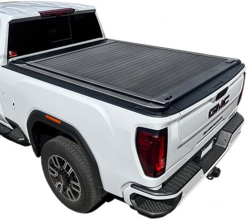 غطاء سرير شاحنة قابل للسحب Syneticusa MB لـ 2020-2026 سيلفرادو/سييرا 2500 HD/3500 HD | سرير شاحنة 6'8 بوصة 82.2 بوصة | غطاء صندوقي صلب قابل للسحب من الألومنيوم | ملف تعريف منخفض مقاوم للماء in Kuwait
