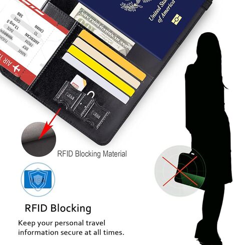 Passport Holder Women Wallet with Luggage Tag, Leather Passport Cover with RFID Blocking, Travel Accessories Multi Card Slot Passport Case for Men,African American Girl in Saudi Arabia