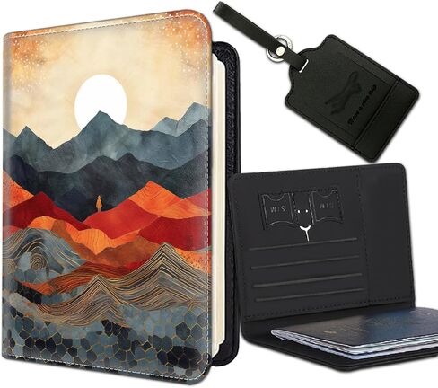 Passport Holder Women Wallet with Luggage Tag, Leather Passport Cover with RFID Blocking, Travel Accessories Multi Card Slot Passport Case for Men,African American Girl in Saudi Arabia