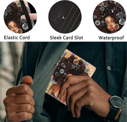 Passport Holder Women Wallet with Luggage Tag, Leather Passport Cover with RFID Blocking, Travel Accessories Multi Card Slot Passport Case for Men,African American Girl in Saudi Arabia