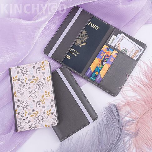 10 عبوات من أغطية حامل جواز السفر المصنوعة من جلد البولي يوريثان DIY فارغة لنقل الحرارة للسفر لبطاقات الائتمان التجارية (رمادي) in Kuwait