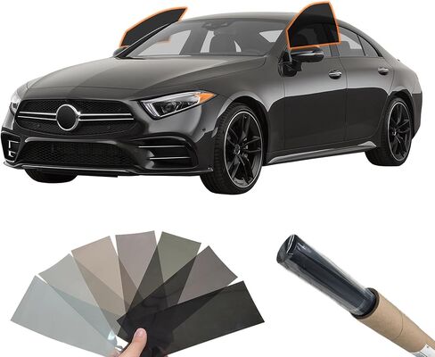 مجموعة تظليل النوافذ التلقائية MotoShield Pro تخصيص الظل: 5% - 75% طبقة تظليل نانو سيراميك مسبقة القطع لجميع السيارات والشاحنات وسيارات الدفع الرباعي (نوافذ أمامية) ترفض ما يصل إلى 99% IRR، و99% من الأشعة فوق البنفسجية، سهلة الانكماش بنفسك in Kuwait