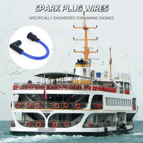 سلك توصيل الإشعال البحري MagForce 9IN متوافق مع Mercury Marine 200 175 150 HP محركات مقاومة للتآكل استبدال سلسلة الإشعال # 84-813715A1 in Kuwait