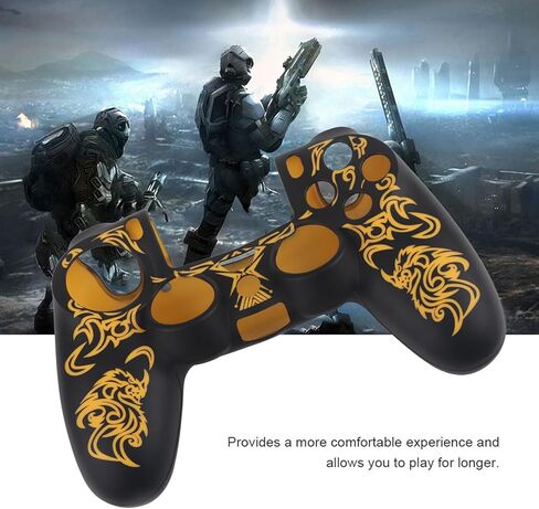Silicone Cover for PS4 Controller, Skin Grip Shell Cover for PS4 Controller, Easy Install or Remove Soft Cover, Case Protector Compatible for PS4(Yellow) in Saudi Arabia