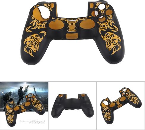 Silicone Cover for PS4 Controller, Skin Grip Shell Cover for PS4 Controller, Easy Install or Remove Soft Cover, Case Protector Compatible for PS4(Yellow) in Saudi Arabia