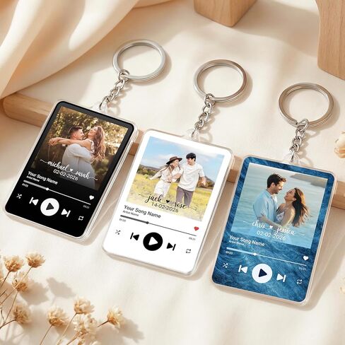 JIX & JOKY Custom Photo Keychain with Picture Personalized Couple Keychains, Custom Keychain for Boyfriend Gift on Valentine in Saudi Arabia