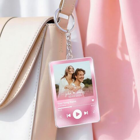 JIX & JOKY Custom Photo Keychain with Picture Personalized Couple Keychains, Custom Keychain for Boyfriend Gift on Valentine in Saudi Arabia