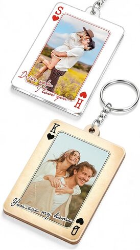 JIX & JOKY Custom Photo Keychain with Picture Personalized Couple Keychains, Custom Keychain for Boyfriend Gift on Valentine in Saudi Arabia