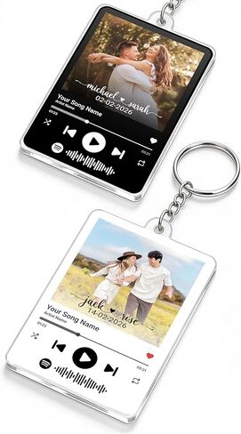 JIX & JOKY Custom Photo Keychain with Picture Personalized Couple Keychains, Custom Keychain for Boyfriend Gift on Valentine in Saudi Arabia