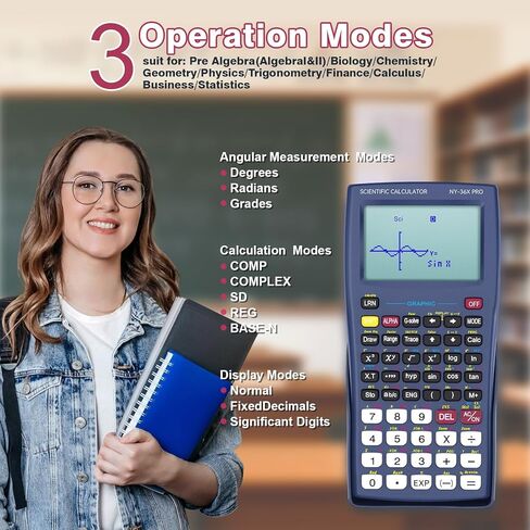 الرسوم البيانية الآلات الحاسبة العلمية GUYUCOM 36X Pro الآلات الحاسبة المكتبية للمدرسة الثانوية مع 360 وظيفة آلة حاسبة مالية سطح المكتب متعددة الخطوط 13 رقمًا 3 في العرض اللوازم المدرسية للطلاب المعلمين in Kuwait