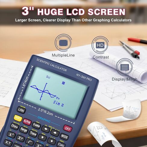 الرسوم البيانية الآلات الحاسبة العلمية GUYUCOM 36X Pro الآلات الحاسبة المكتبية للمدرسة الثانوية مع 360 وظيفة آلة حاسبة مالية سطح المكتب متعددة الخطوط 13 رقمًا 3 في العرض اللوازم المدرسية للطلاب المعلمين in Kuwait