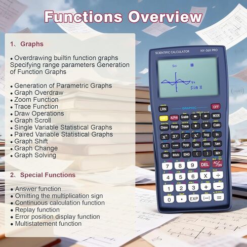 الرسوم البيانية الآلات الحاسبة العلمية GUYUCOM 36X Pro الآلات الحاسبة المكتبية للمدرسة الثانوية مع 360 وظيفة آلة حاسبة مالية سطح المكتب متعددة الخطوط 13 رقمًا 3 في العرض اللوازم المدرسية للطلاب المعلمين in Kuwait