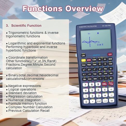الرسوم البيانية الآلات الحاسبة العلمية GUYUCOM 36X Pro الآلات الحاسبة المكتبية للمدرسة الثانوية مع 360 وظيفة آلة حاسبة مالية سطح المكتب متعددة الخطوط 13 رقمًا 3 في العرض اللوازم المدرسية للطلاب المعلمين in Kuwait
