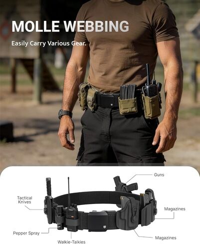 FAIRWIN Tactical Gun Belt, Ratchet CCW EDC Stiff Heavy Duty Work 1.5" Battle Concealed Carry Rigid Patented Nylon Men Belts in Saudi Arabia