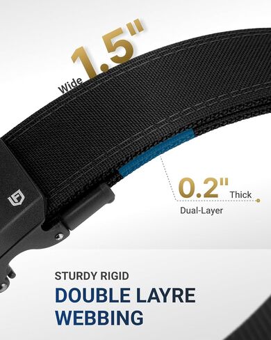 FAIRWIN Tactical Gun Belt, Ratchet CCW EDC Stiff Heavy Duty Work 1.5" Battle Concealed Carry Rigid Patented Nylon Men Belts in Saudi Arabia