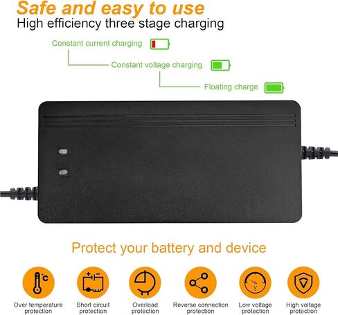 36V 10A Lithium Battery Charger 43.8V LiFePO4 Battery Charger, Battery Maintainer, Smart Charger with LED Indicator Cooling Fan for Lithium LiFePO4 Batteries in Saudi Arabia
