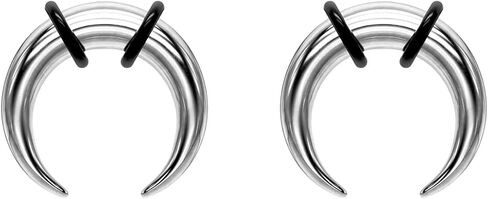 Luxe Modz 2PCS PVD Surgical Steel 00G 0G 2G 4G 6G 8G 10G 12G 14G Pincher Tapers Septum Rings Buffalo Horseshoe Stretcher Expander Gauges Taper Kit Pierced Ear Nose Septum Piercing Jewelry in Saudi Arabia