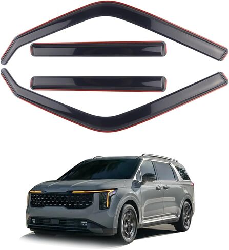 4 Pieces in-Channel Extra Durable Rain Guards Fit for 2022-2026 Kia Carnival,Window Deflectors,Window Visors (Smoke Black) in Saudi Arabia