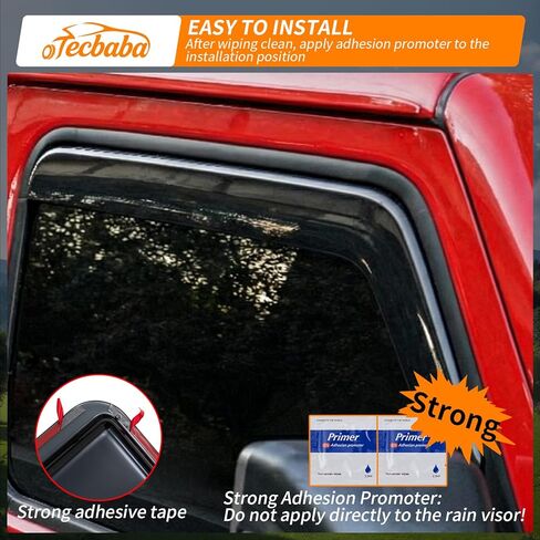 واقيات المطر المتوافقة مع 2020-2026 Jeep Gladiator JT 2018-2026 Wrangler JLU 4 قطع في القناة أقنعة النوافذ منحرف الرياح دروع الطقس لملحقات المصارع 2025 in Kuwait