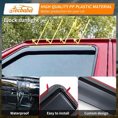 واقيات المطر المتوافقة مع 2020-2026 Jeep Gladiator JT 2018-2026 Wrangler JLU 4 قطع في القناة أقنعة النوافذ منحرف الرياح دروع الطقس لملحقات المصارع 2025 in Kuwait