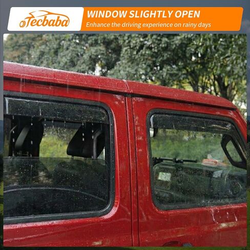 واقيات المطر المتوافقة مع 2020-2026 Jeep Gladiator JT 2018-2026 Wrangler JLU 4 قطع في القناة أقنعة النوافذ منحرف الرياح دروع الطقس لملحقات المصارع 2025 in Kuwait