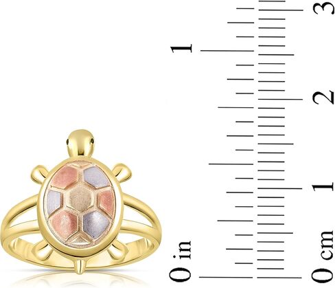 Floreo 10k Yellow Gold Tri-Color Turtle Women's Ring in Saudi Arabia