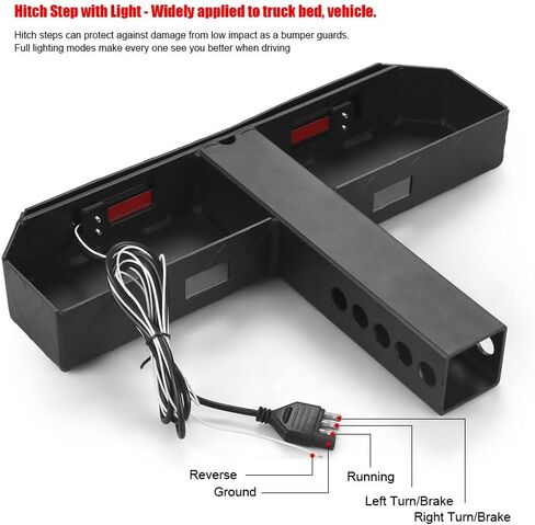 Heavy-Duty Hitch Step for 2" Receiver, 108 LED Brake Light (5 Modes), Powder Coated Steel, 500lbs Capacity, Work for Motorcycle, Off Road, Mountain Bike, ATV, Golf Carts and More in Saudi Arabia