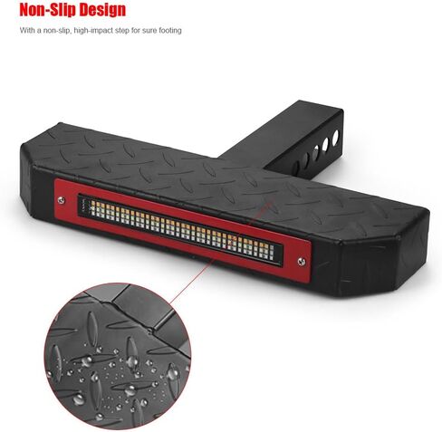 Heavy-Duty Hitch Step for 2" Receiver, 108 LED Brake Light (5 Modes), Powder Coated Steel, 500lbs Capacity, Work for Motorcycle, Off Road, Mountain Bike, ATV, Golf Carts and More in Saudi Arabia