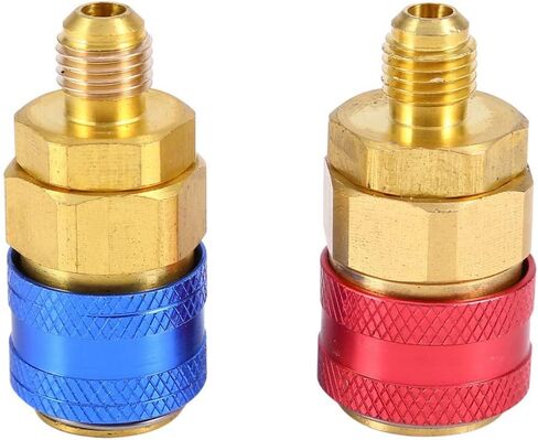 Aramox R134a Quick Couplers Set, Solid Brass AC Manifold Adapters, High & Low Side Connectors for Automotive Refrigeration Systems in Saudi Arabia