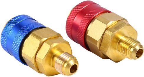 Aramox R134a Quick Couplers Set, Solid Brass AC Manifold Adapters, High & Low Side Connectors for Automotive Refrigeration Systems in Saudi Arabia