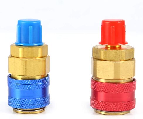 Aramox R134a Quick Couplers Set, Solid Brass AC Manifold Adapters, High & Low Side Connectors for Automotive Refrigeration Systems in Saudi Arabia